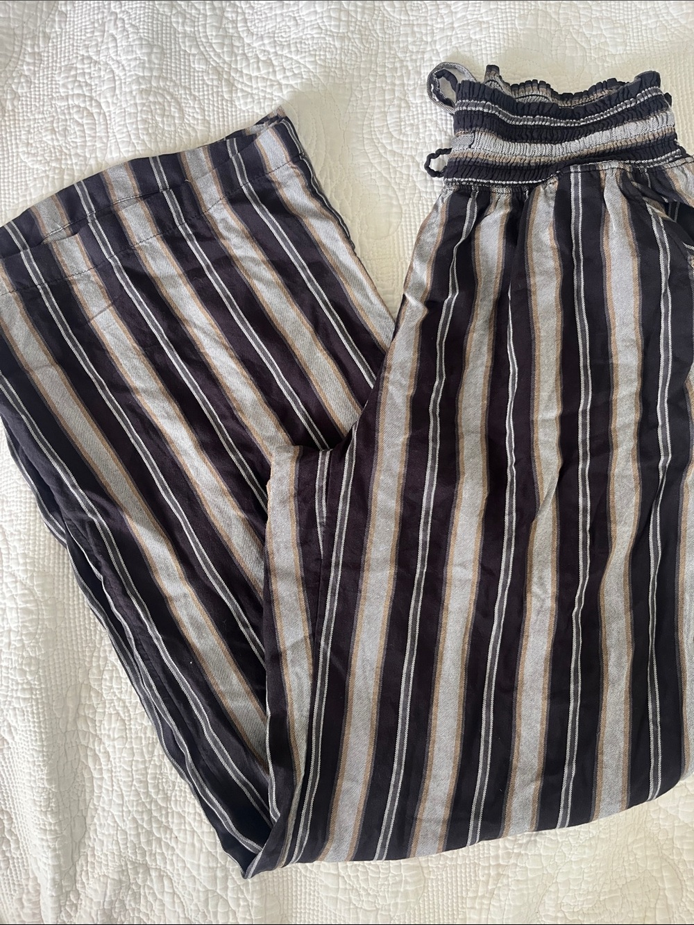 5/$25 SO Black & Gray Striped Wide Leg Pants